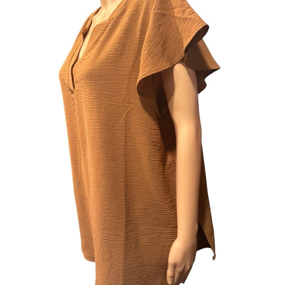 ADRIANNA PAPELL Terracotta Flutter Sleeve Blouse NWT 1X - Picture 12 of 12